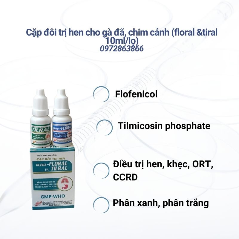 Cặp đôi hoàn hảo cho gà đá, chim cảnh floral và tiral (10ml/lọ)