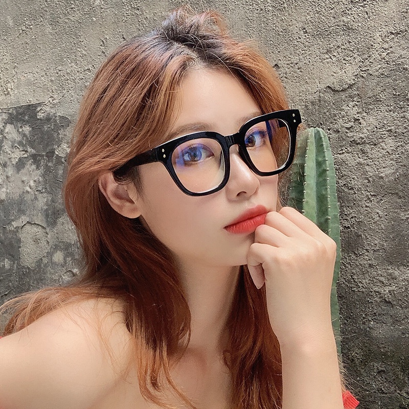 Mắt kính MANYUE gọng tròn màu đen đơn giản thời trang