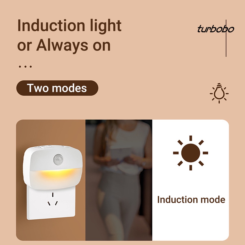Turbobo Đèn Ngủ Cảm Biến Đa Năng Cảm Biến Cơ Thể Người Cho Phòng Ngủ