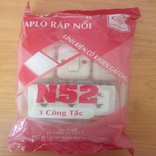 táp lô  3 công tắc 3 lổ cấm N52