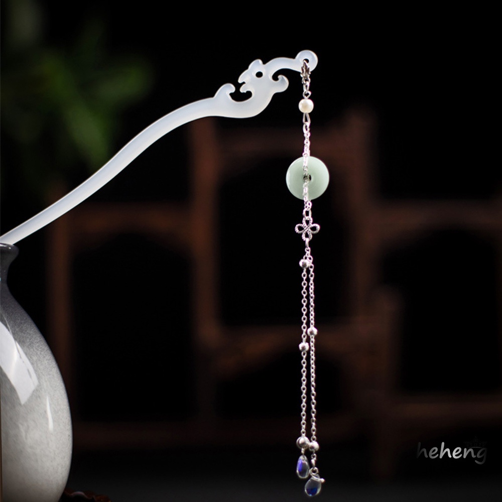 Trâm Cài Tóc Phối Tua Rua Bằng Nhựa Resin Phong Cách Vintage Thanh Lịch Dành Cho Nữ Mặc Đầm Sườn Xám