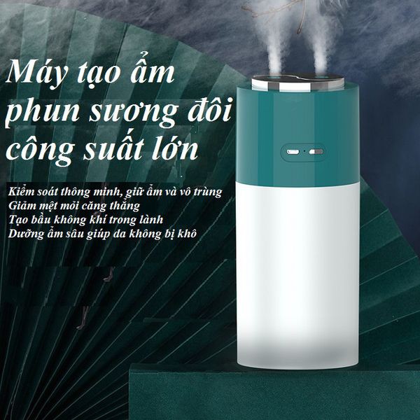 Máy phun sương tinh dầu 2 vòi tạo độ ẩm không khí và khuếch tán hương thơm có đèn led làm đèn ngủ X16