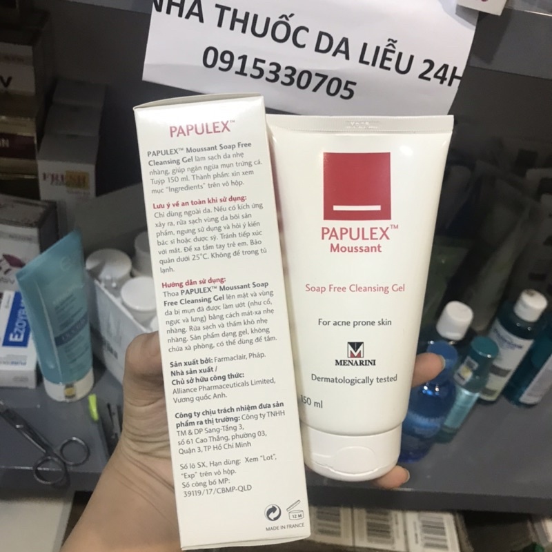 Sữa rửa mặt Papulex moussant soap free Cleansing gel 150ml