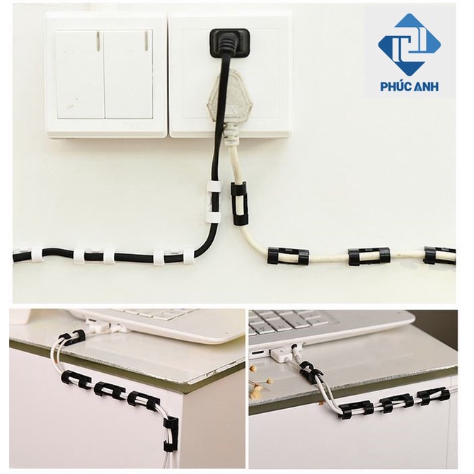 Bộ 20 Nẹp Dán Tường Cố Định Dây Điện Chống Rối - Kẹp Giữ Dây Cáp Sạc  H228