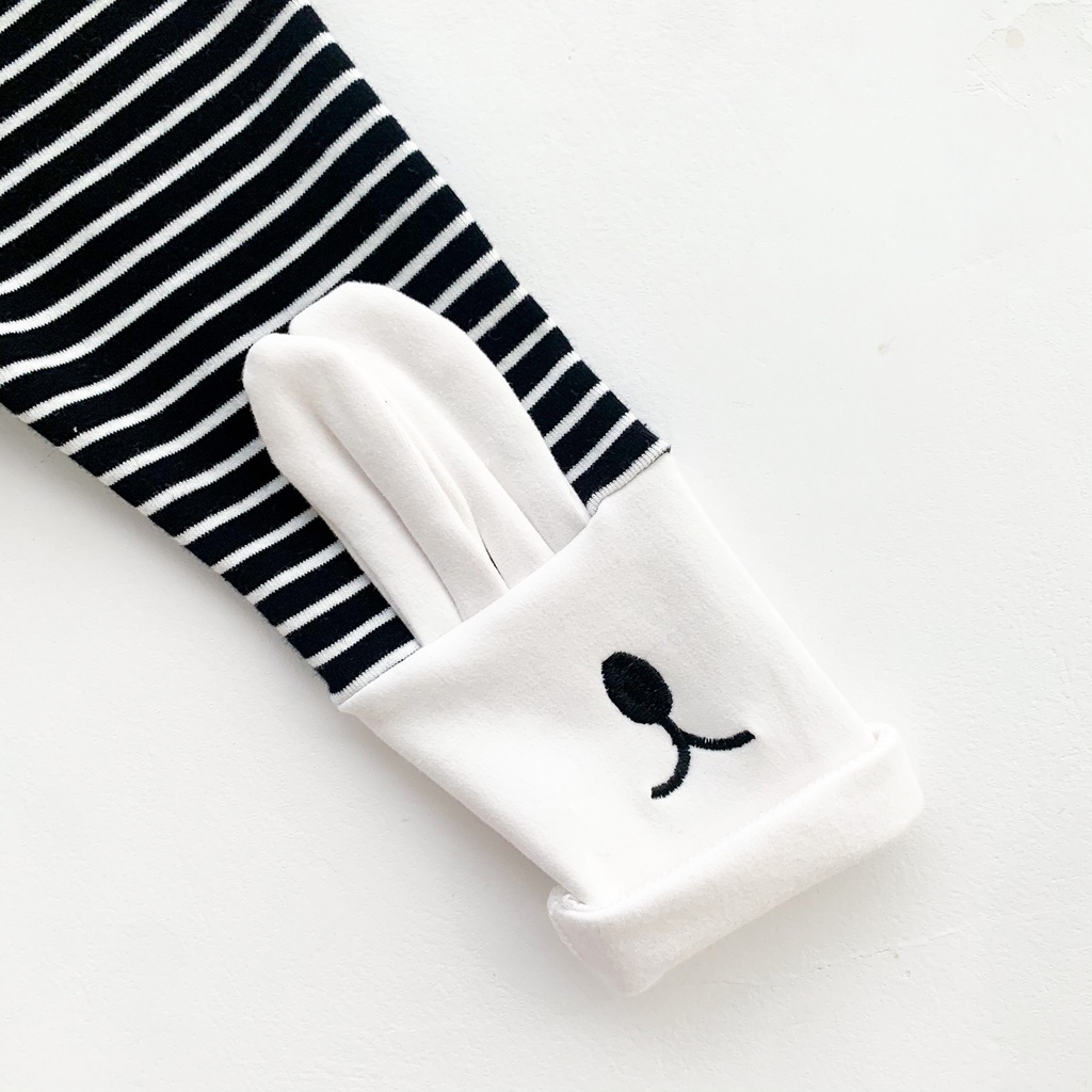 Quần Tất Cotton Dày Dặn Họa Tiết Kẻ Sọc Tai Thỏ Dễ Thương Cho Bé Sơ Sinh 0-2 Tuổi