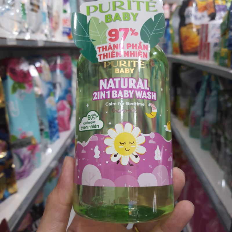 Sữa tắm gội cho bé Purité Baby hương cúc la mã (500ml)