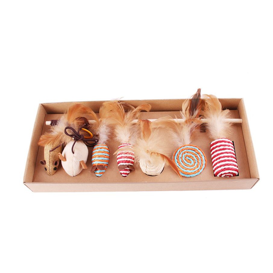 Bộ Đồ Chơi Cần Câu Vờn Mèo Set 7 Món Vui Nhộn