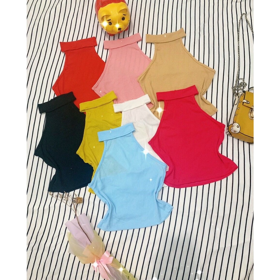 ÁO YẾM CỔ LỌ HÓT !!! Chất vải thun gân có dãn 4 chiều đẹp y hình, dáng croptop mặc sang chảnh  , phom 36-55 ký vừa nhé .