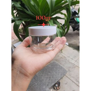 Hũ kiếng trong suốt nắp trắng trọn bộ 100gr-200gr-300gr