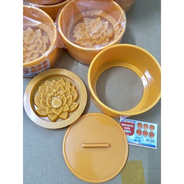 Khuôn nhấn xôi+trung thu hoa sen 200g+300g+14cm  - Nhựa Vĩnh Trường- làm bánh dẻo,bánh nướng,nhấn xôi,rau câu