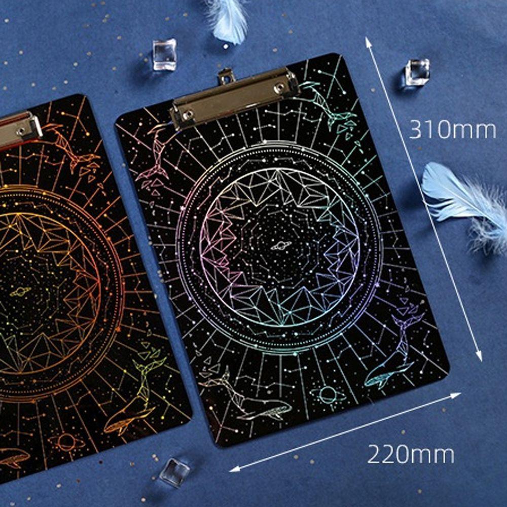 Bảng Kẹp Giấy A4 Bằng Acrylic Mạ Đồng Laser Có Lỗ Treo Sắp Xếp Gọn Gàng