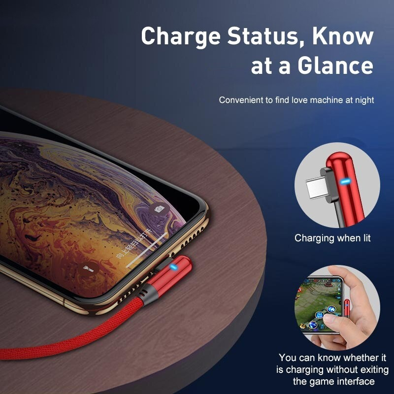 Cáp sạc nhanh có đèn thích hợp cho Apple Android Type-C