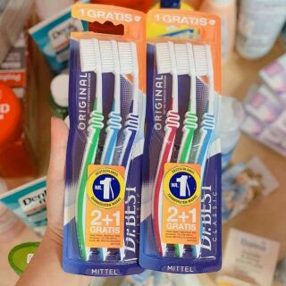 Set 3 bàn chải đánh răng Dr Best Đức