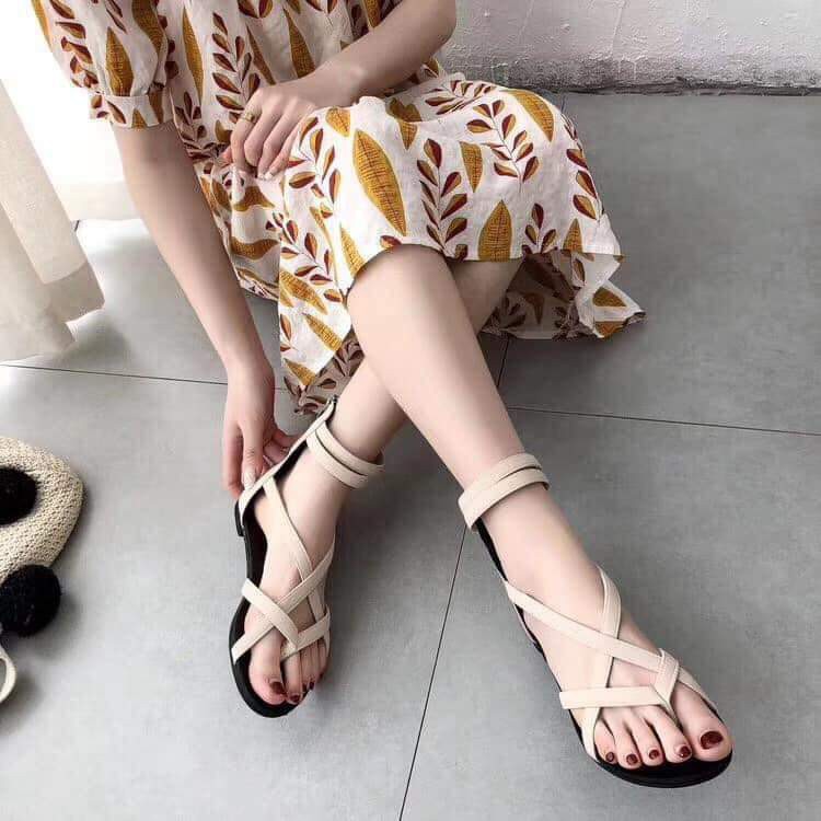 [Drop] Giày Sandal Chiến Binh Cao Cổ Dây Kéo Xỏ Ngón