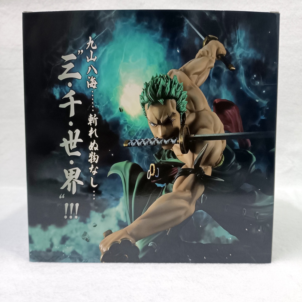 Mô hình nhân vật One Piece Zoro 3000 thế giới cao cấp - Mô hình Zoro 3 kiếm, hiệu ứng Hắc Kiếm, Figure anime One Piece