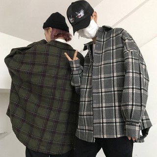 [order, ảnh thật ở cuối] sơ mi caro ulzzang, sơ mi form rộng ulzzang