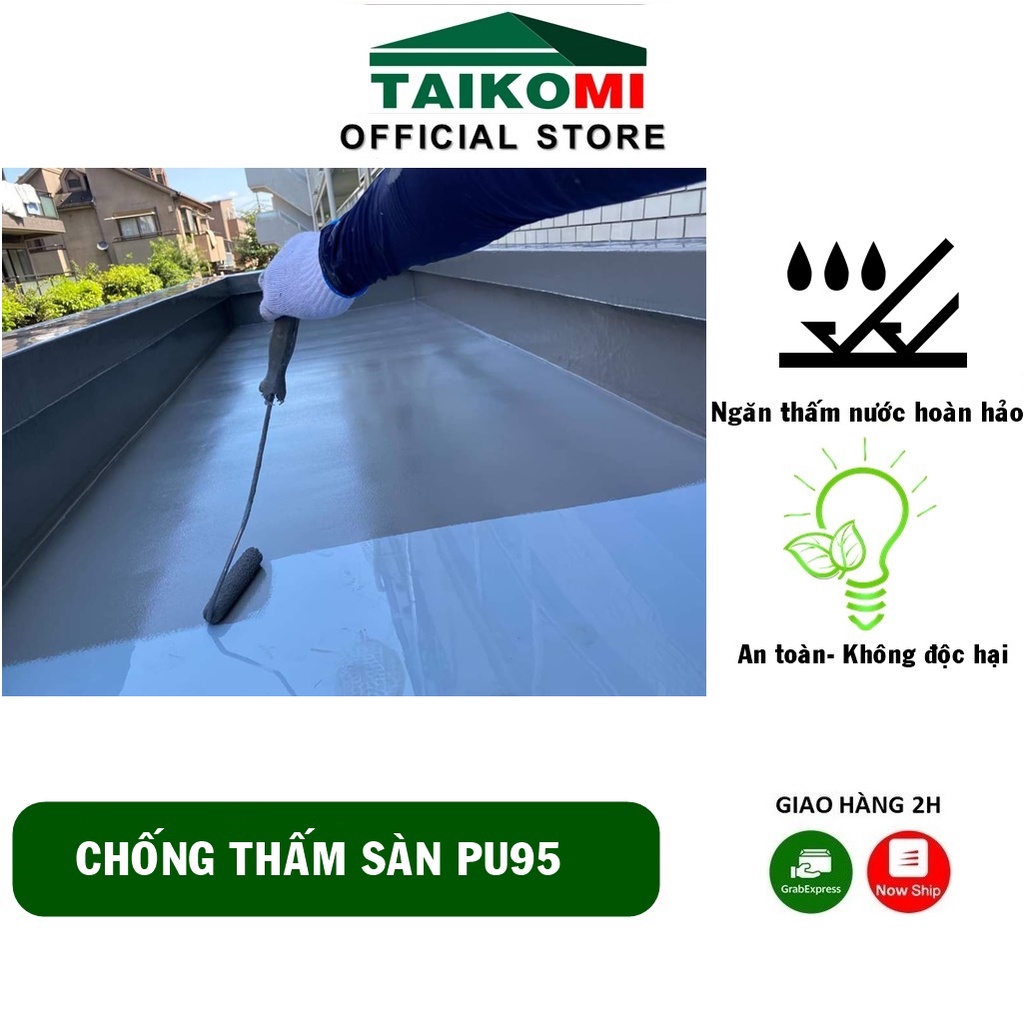 Keo Chống Thấm 1 Thành Phần TK-PU95 Taikomi 5kg - Ngăn thấm nước cho bề mặt bê tông, xi măng cát. Phân Phối Chính Hãng