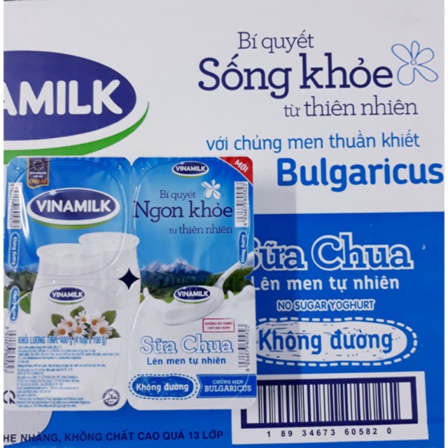 THÙNG 48 HỘP SỮA CHUA VINAMILK KHÔNG ĐƯỜNG