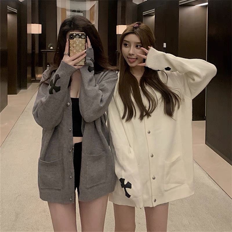 Áo Cardigan Thêu Chrome Heart 2 Màu Siêu Hot