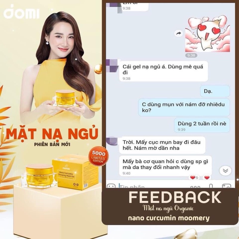 Mặt Nạ Ngủ Nghệ Nano Moomery Curcumin – Trẻ hóa mịn da chính hãng