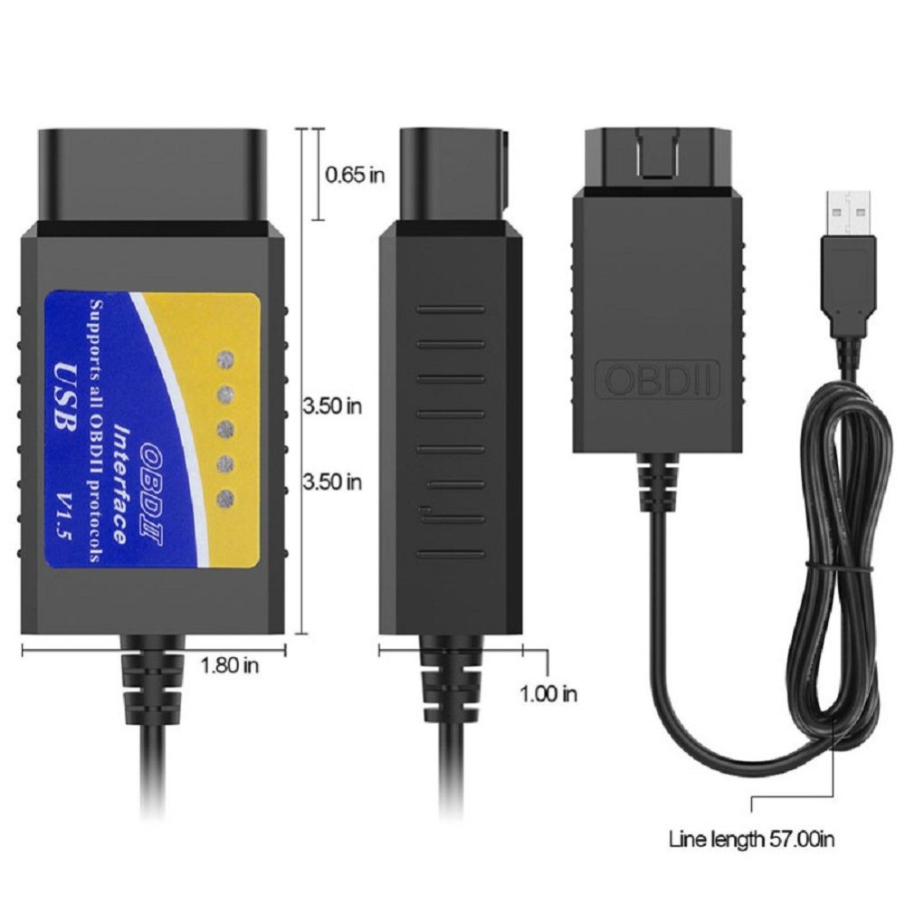 Elm327 máy quét usb obd2 ô tô cho pc eml 327 v1.5 công cụ chẩn đoán giao diện odb2