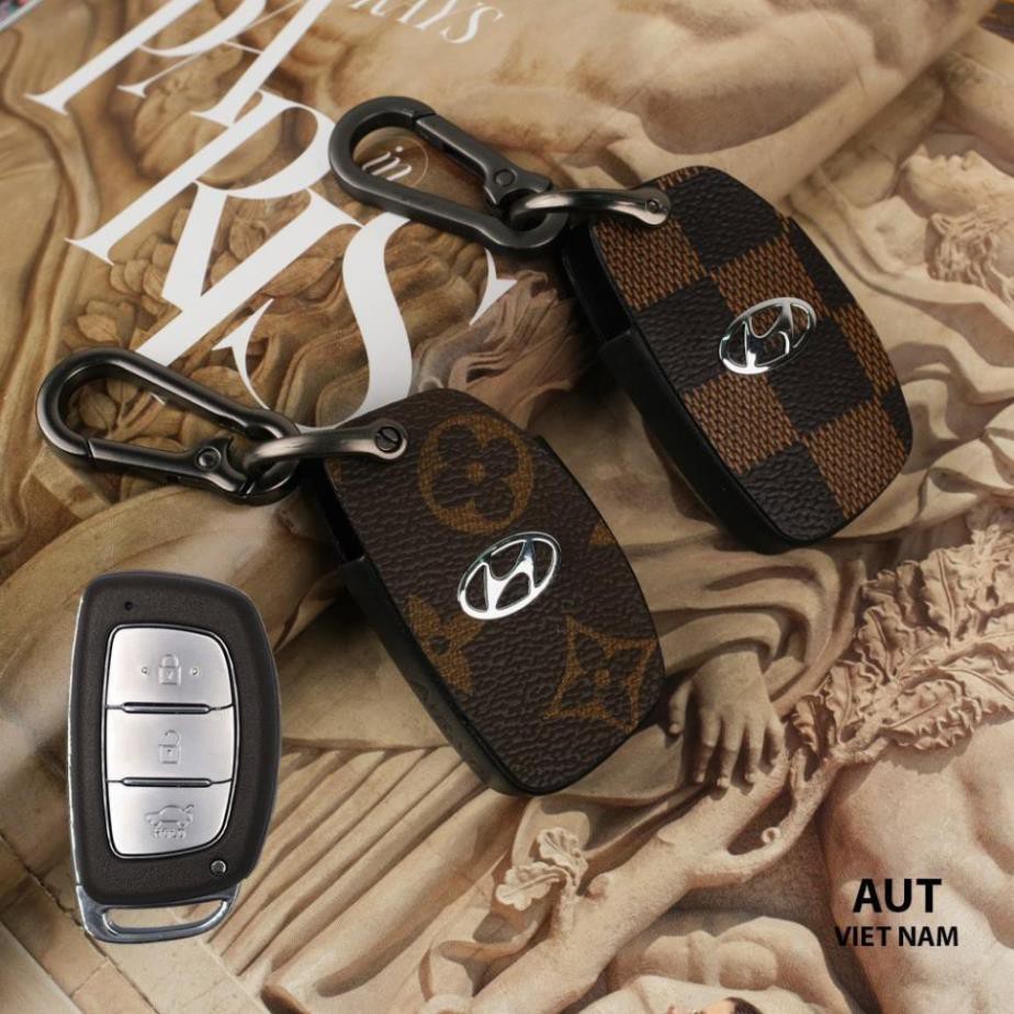 Bao da chìa khóa Smartkey Hyundai (I10,I20,Tucson,Elantra ) da Canvas L.V xẻ túi cao cấp