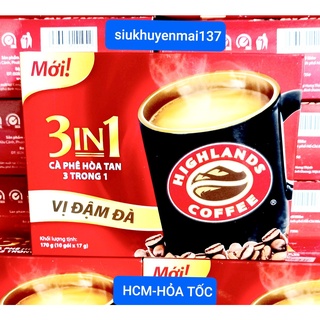 Cà phê highlands 3in1 hòa tan hộp 10 gói x 17g