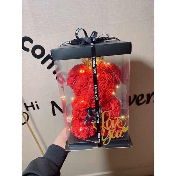 [ Quà Tặng] Gấu Hoa 30cm Kèm phụ kiện