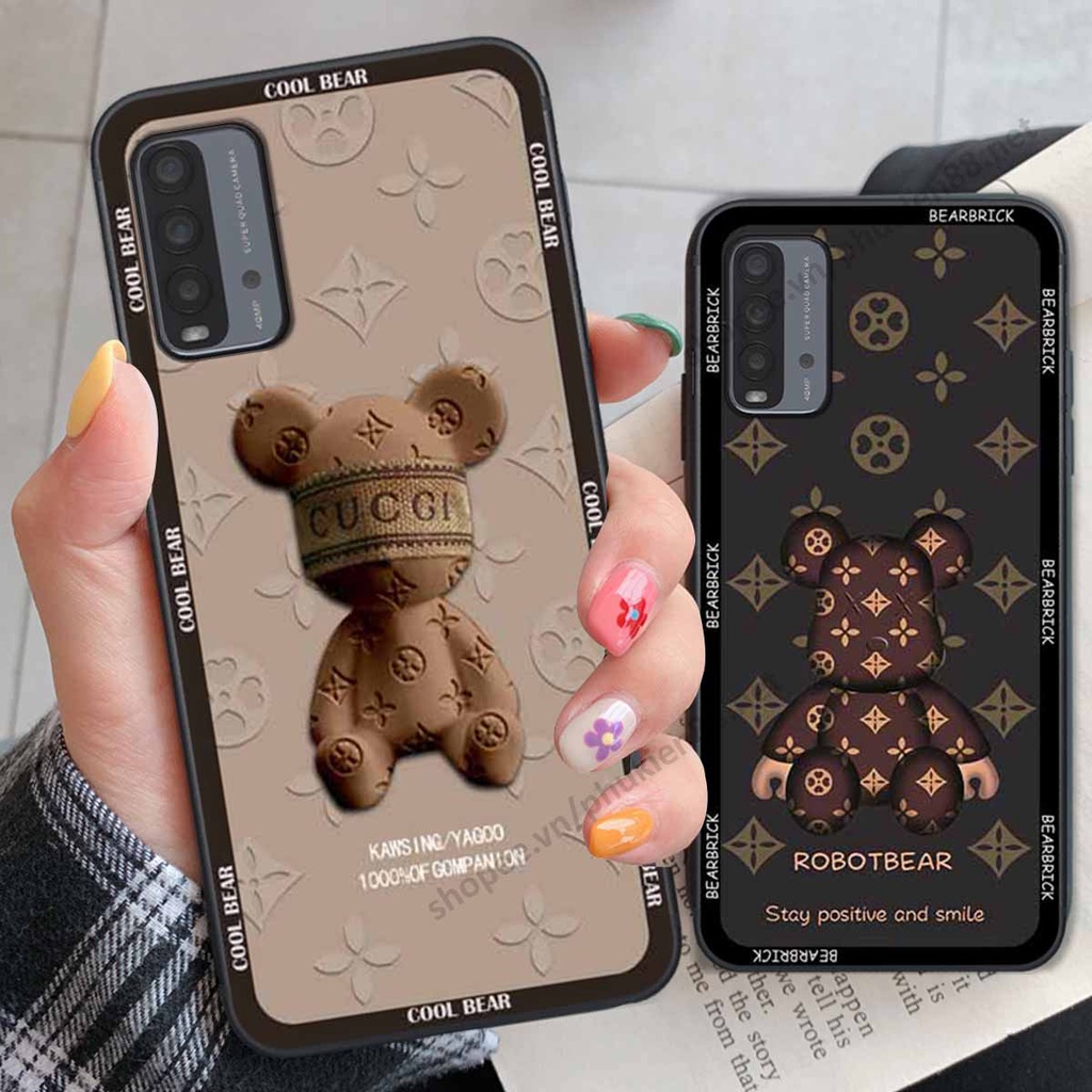 Ốp Xiaomi Redmi 9T bear, k@ws thương hiệu phong cách ốp lưng thời trang cao cấp