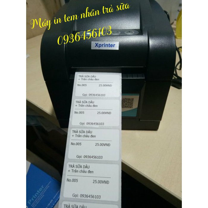 Máy in tem quán trà chanh trà sữa Xprinter XP 350B