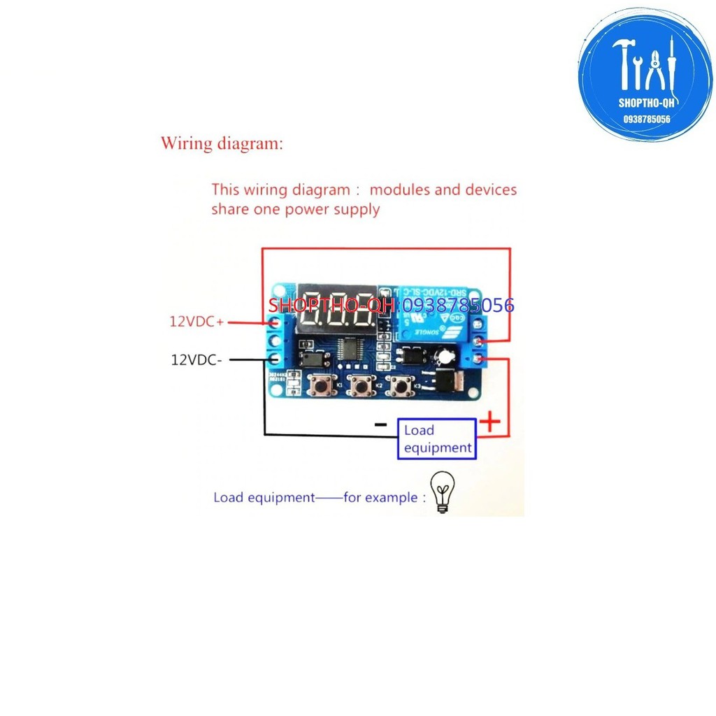 Mạch Hẹn Giờ Điều Khiển Chu Kỳ Công Tắc dùng nguồn 12v.