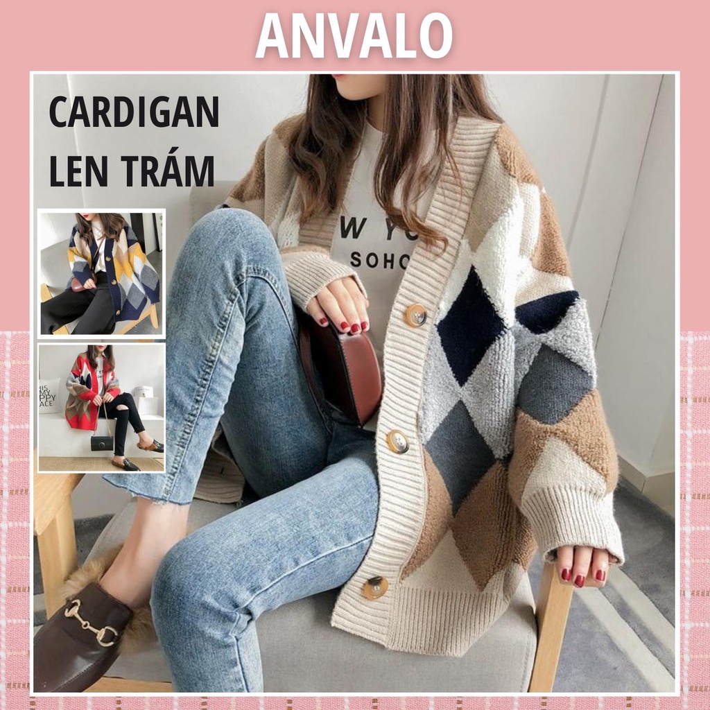 Áo cardigan len chám Anvalo áo cardigan nữ phong cách Hàn Quốc ACC19