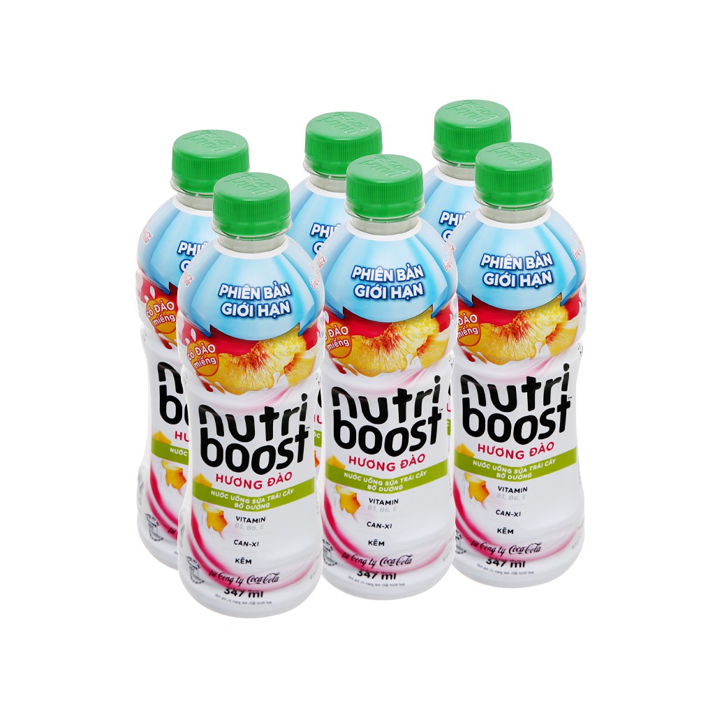 Combo 6 Nước Uống Sữa Trái Cây Cam Nutri Boost Chai 297 ML (đủ 2 vị)