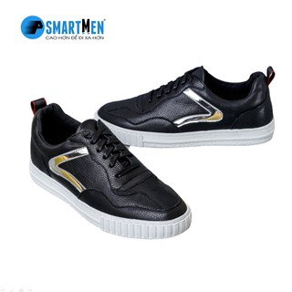 Giày thể thao SMARTMEN da bò tăng chiều cao CROSS-02 ĐEN