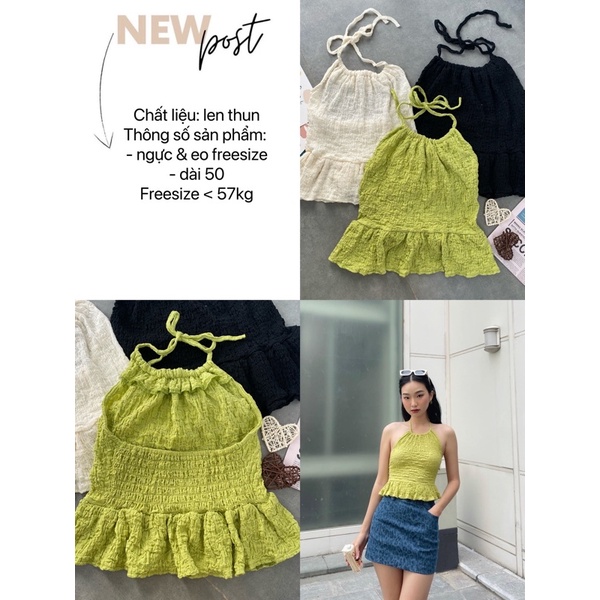 Áo yếm LONI CROPTOP - Form này mặc xinh ko tìm được khuyết điểm. Chất vải dày dặn tôn dáng
