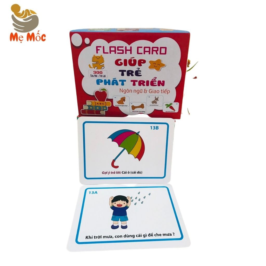 Flashcard Bộ Thẻ Học Thông Minh Glenn Doman Gồm 300 Câu Hỏi+Trả Lời Giúp Con Phát Triển Vượt Trội- Shop mẹ Mốc