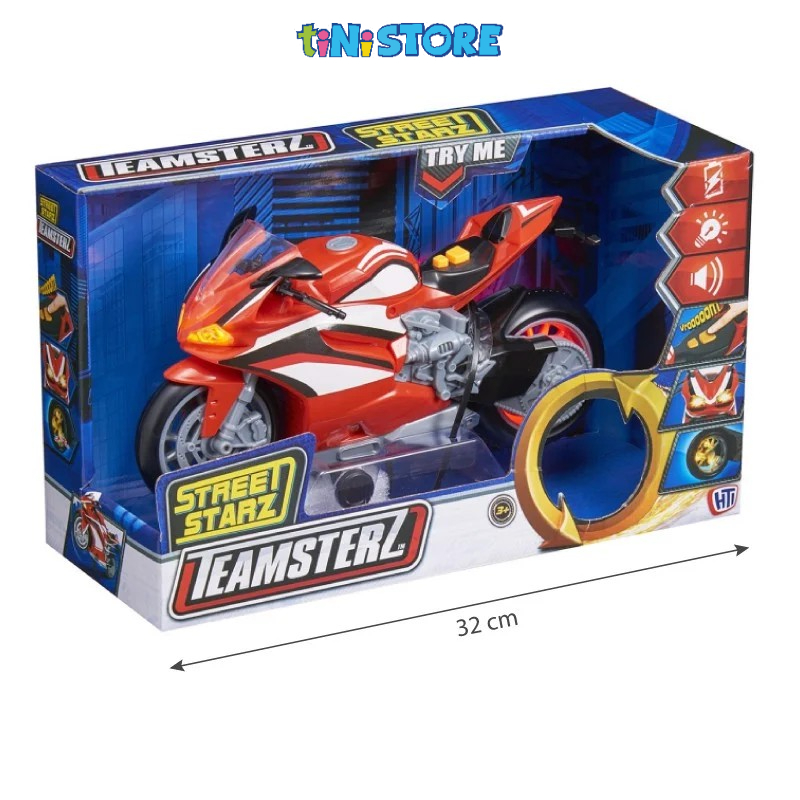 Đồ chơi Teamsterz xe đua mô tô màu xanh đỏ có âm thanh và đèn TEAMSTERZ 1416881.00