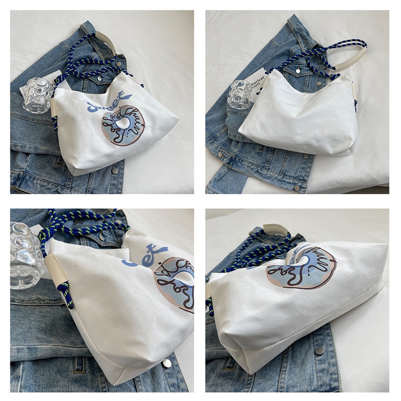 Hàng Trăm Và Một Túi tote Đeo Vai Bằng Vải canvas Kích Thước Lớn Thêu Trang Trí Mới 2022 NB00196