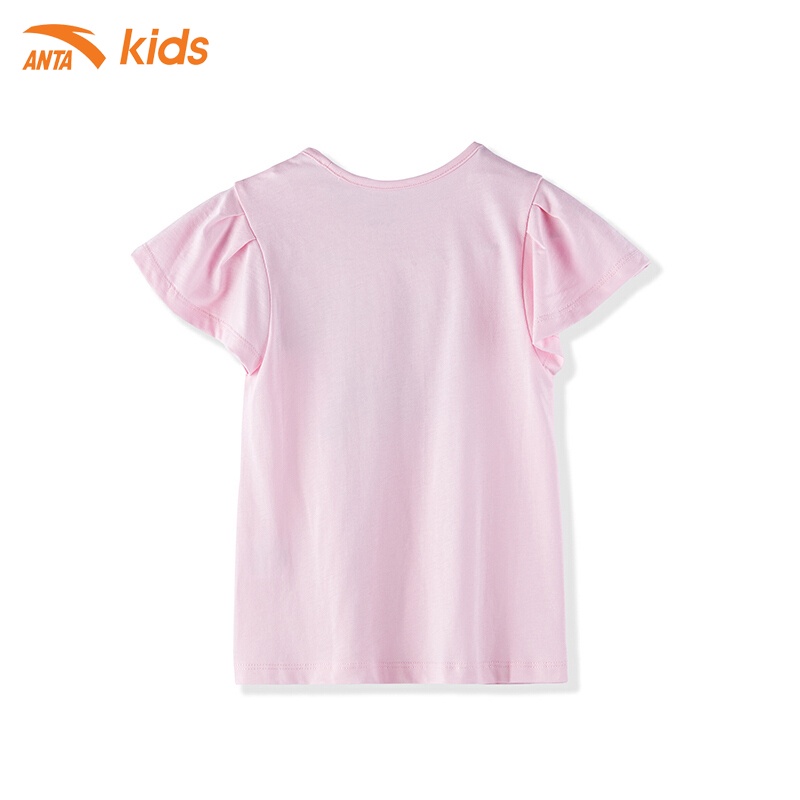 Áo phông bé gái Anta Kids W362129156-1, chất cotton co giãn 4 chiều, mềm mại, thoáng mát