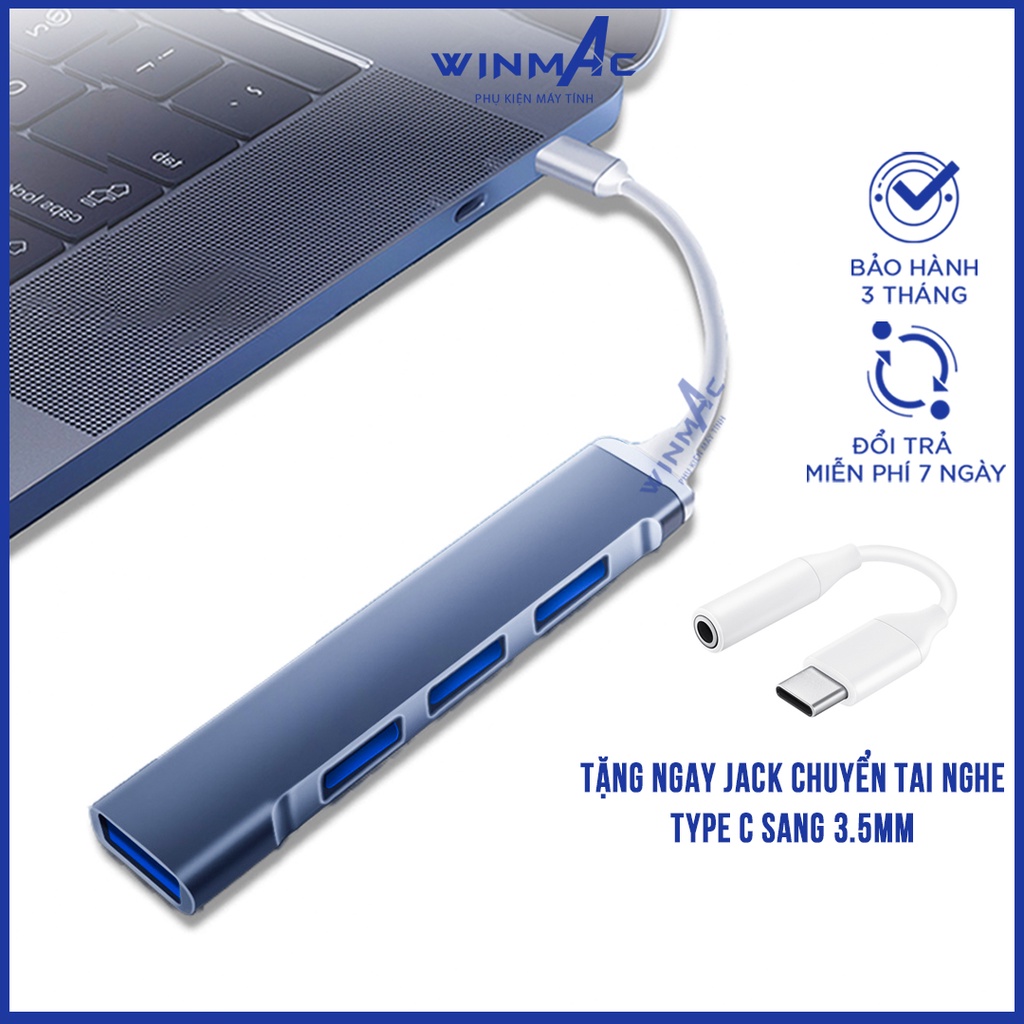Hub Chuyển Đổi Macbook Type C sang 4 cổng USB - Winmac