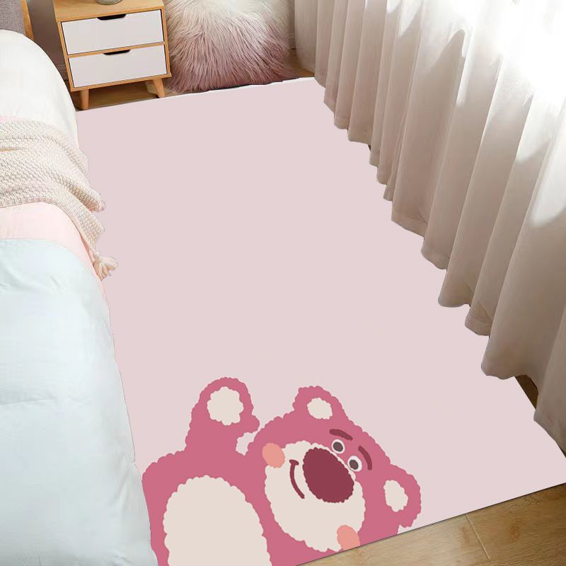 Thảm Trải Sàn Phòng Khách / Phòng Ngủ / Ghế Sofa Hình Gấu Và Dâu Tây Thời Trang