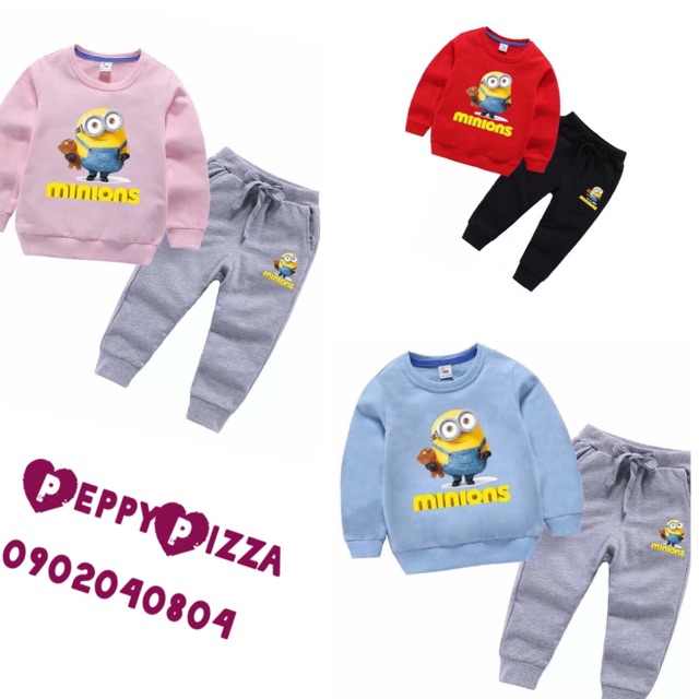 Bộ đồ thu đông in hình Minion cho bé NTD180-8570 (có bảng size ở hình cuối) BabySunny shop