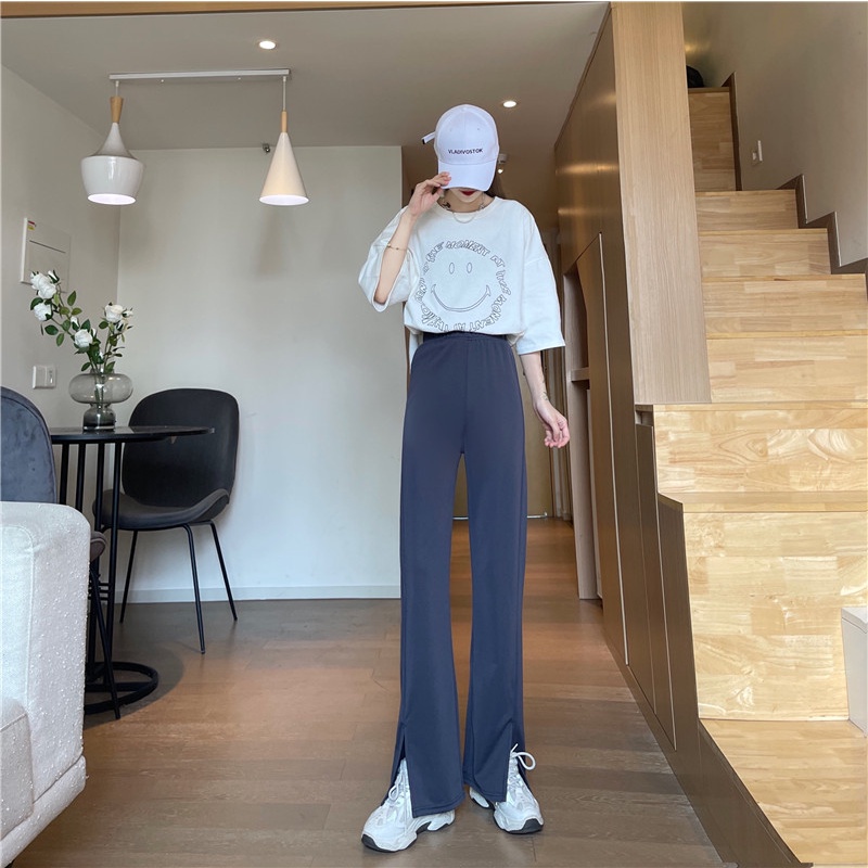 SUXI Mới Quần Dài Ống Loe Xẻ Tà Thời Trang Dành Cho Nữ