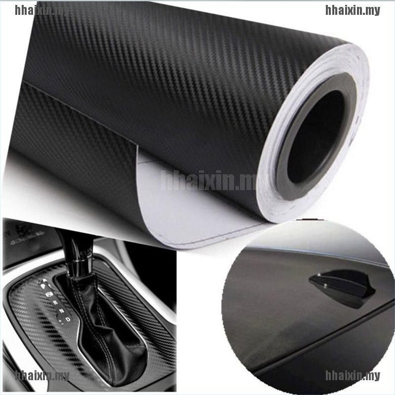 Hx Miếng Dán Trang Trí Xe Hơi Bằng Sợi Vinyl Màu Đen 3carbon