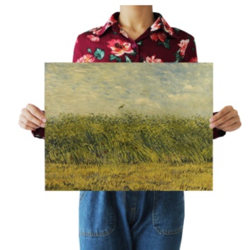Tranh giấy Kraft treo tường trang trí quán cà phê phong cách Van Gogh