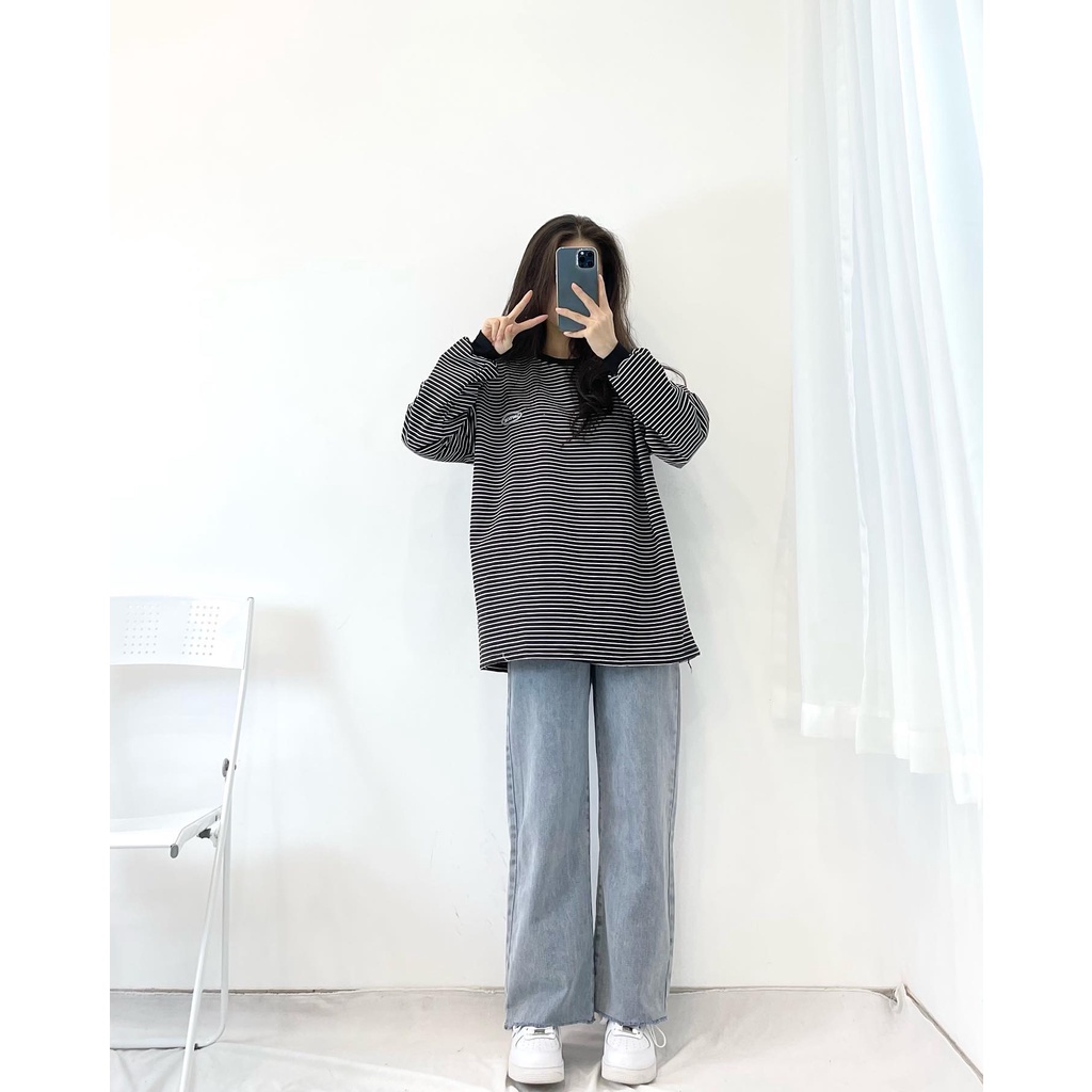(FREESHIP) áo thun dài tay kẻ sọc nhỏ miho.house