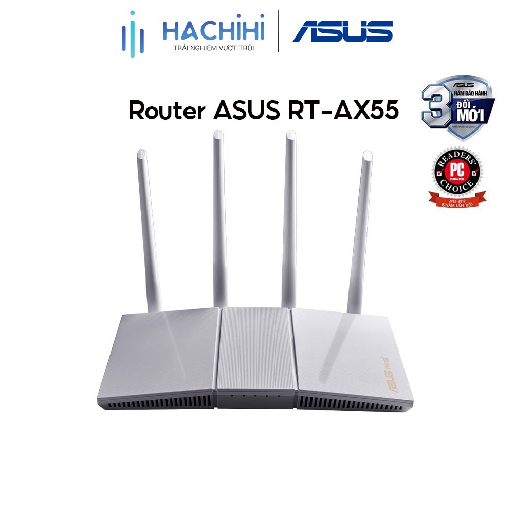 Router ASUS RT-AX55 white Wifi 6 AX1800 2 băng tần