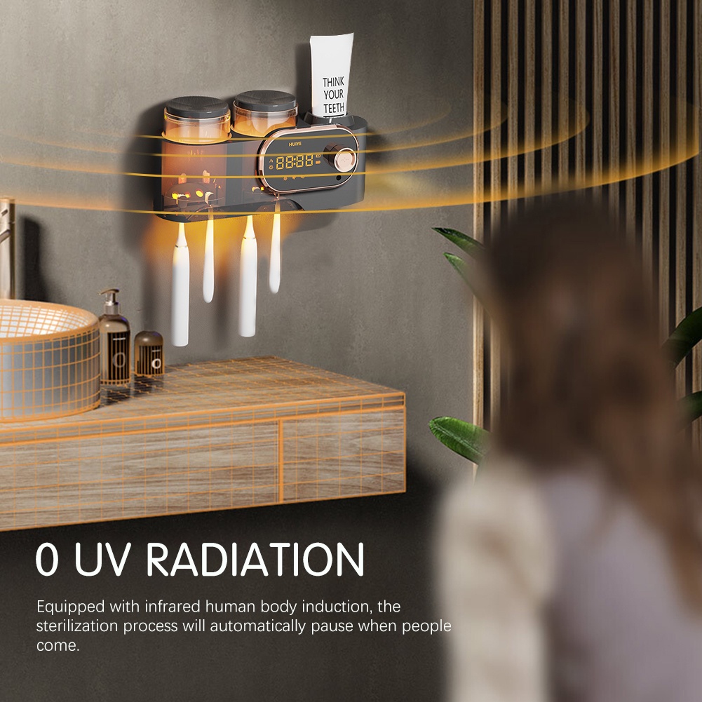UV Giá Treo Bàn Chải Đánh Răng Bàn Chải Đánh Răng Máy Tiệt Trùng Dụng Cụ Nhả Kem Đánh Răng Thông Minh Vắt Xả Tự Động Gắn Tường Sấy Giá Treo Bàn Chải Đánh Răng Cyn