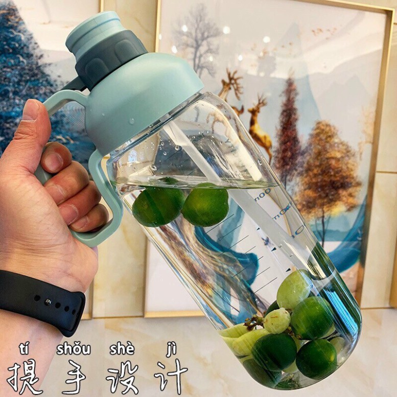 Bình Nhựa Đựng Nước Trong Suốt 1600ml