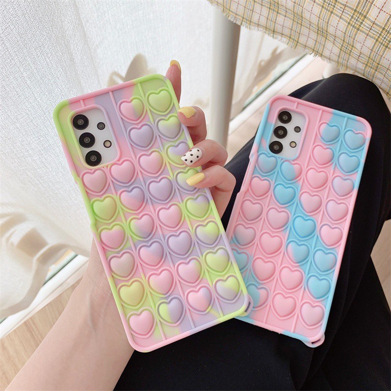Ốp Điện Thoại Silicon Hình Trái Tim Nhiều Màu Sắc Cho Samsung S9 S10 S20 S21 Plus S21 Note 20 Ultra Note 9 10 Pro